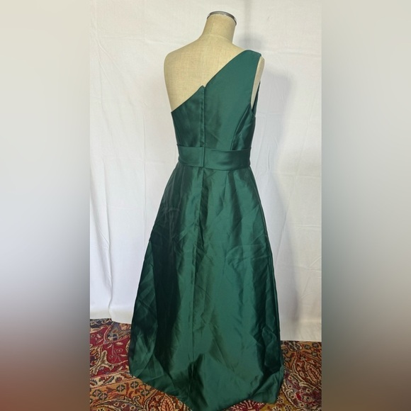 ALFRED SUNG One-Shoulder Green Dress with pockets - Picture 8 of 16
